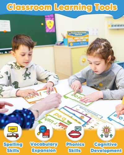 Phonics Flash Cards for Kids, Learn to Read Phonics Word Family Build Book - Image 4