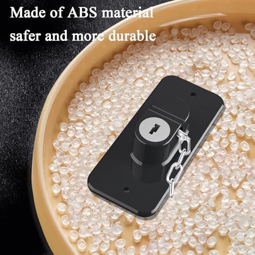 Child Proof Door Lock (2 Pack), Door Locks for Kids safety & Cat Door Latch, for Fridge Lock, Cabinet Locks, Window Locks and Baby Proofing, Strong non-marking Adhesive No Drilling (Black) - Image 3