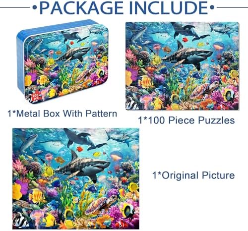 LELEMON Puzzles for Kids Ages 4-6,100 Piece Puzzles for Kids in Metal Box - Image 7