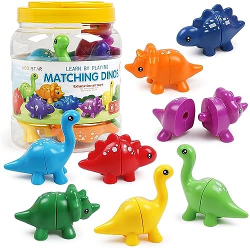 GKDOMS Montessori Matching Dinosaurs Snap and Pattern Match Learning Toy by GKDOMS