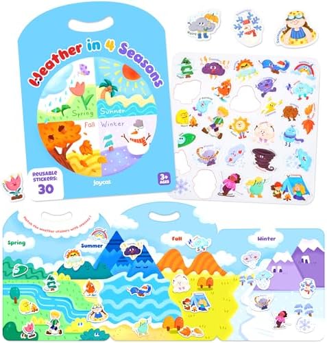 JoyCat Reusable Weather Theme Sticker Book, Travel Toys for Toddlers & Kids by JOYCAT