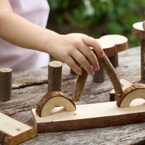 Guidecraft Branch Blocks - 36 Piece Kid's Natural Wooden Unit Building Set, Tree Block Stacking Sorting Toy for Toddlers - Image 5