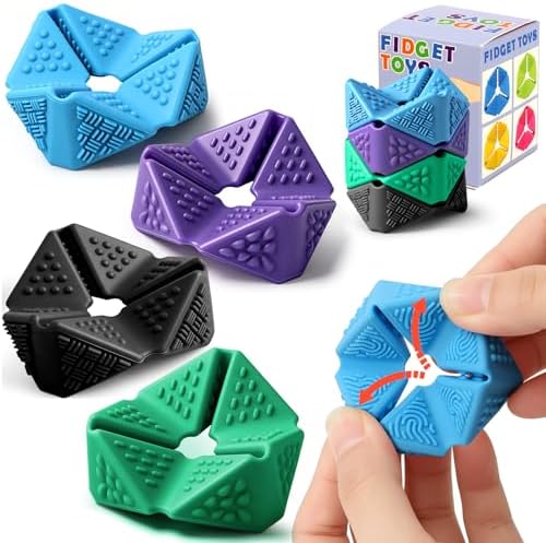 4PCS Sensory Flip Cube Fidget Toys, Quiet Fidget Toy for Kids & Adults by Unknown
