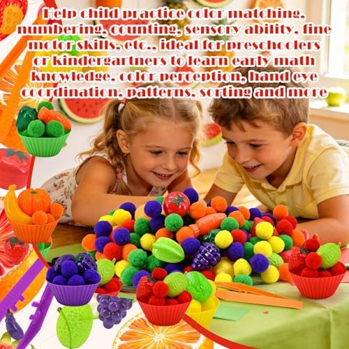 134 Pcs Farm Sensory Bin Filler Fruits Food Counting Sorting Sensory Bin Items Fine Motor Vegetable Counts for Easter Day Spring Summer Sorting Counting Decor (Farmer) - Image 4
