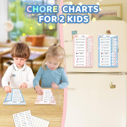 2 in 1 Namable Chore Chart for Kids, Dry Erase Morning/Bedtime Routine Chart for Kid for Refrigerator, Magnetic Visual Schedule for Kid Toddlers to Do List Checklist for Kids - Image 4