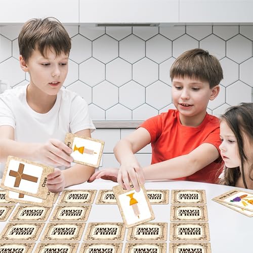 Hebayy Bible-Themed Matching Game, 80 PCS Bible Concentration Memory Cards for Christian 40 Pairs Biblical Character Cards Educational Toys for Kids, Adults - Image 7