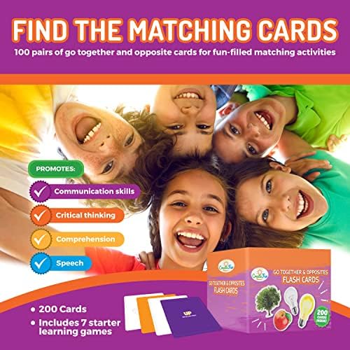 CreateFun 200 Go Together & Opposites Flash Cards for Speech Therapy, ESL - Image 2