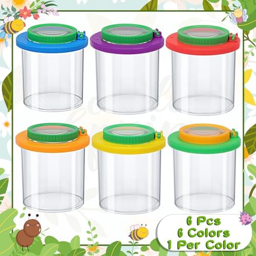 Coopay 6 Pcs Insect Bug Viewer for Kids - Bug Jars, Critter Insect Cage, Bug Container, Bug Catcher, Magnifying Insect Box for Children, Kids Science Nature Exploration Collecting Kit - Image 4