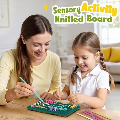 Fidget Toys for Kids 3+, Sensory Activity Knitted Board with 20 Strings - Image 4