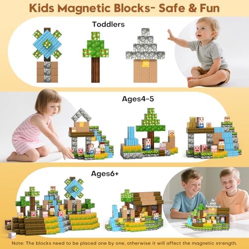 100pcs Magnetic Blocks, Magnetic Cubes with Forest Animals Blocks Set - Image 4