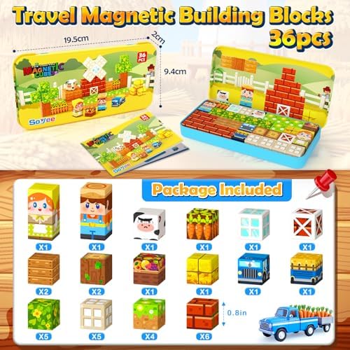 Magnetic Blocks Travel Toddler Toys Magnet Building Tiles STEM Sensory Toys - Image 5