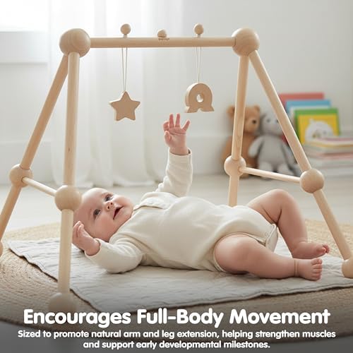 PlanToys® Wooden Baby Gym Montessori Activity Center Kids A-Frame Design - Image 6