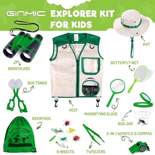 Kids Explorer Kit – Bug Catcher with Binoculars & Safari Costume Vest - Image 2