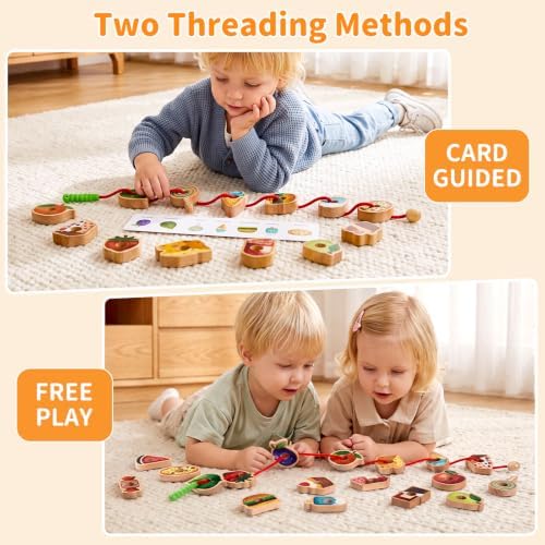 Wooden Caterpillar Lacing Toy for Fine Motor Skills, Ages 2-5 - Image 3