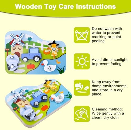 Wooden Montessori Farm Screwdriver Board, 16-Piece Toy for Kids Ages 3+ - Image 6