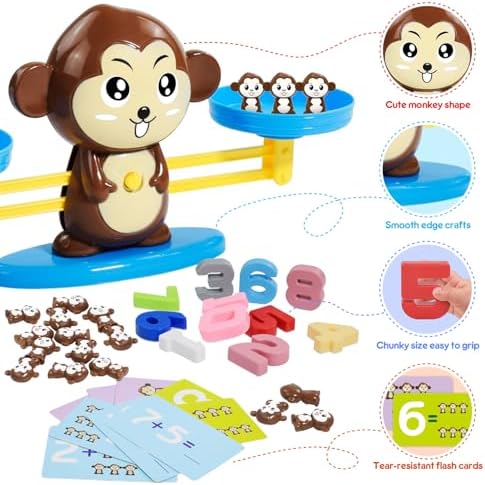 BAKAM Penguin Math Balance Scale, Toddler Counting Toys for 3 4 5 6 Year Old, Montessori Addition & Subtraction Weight Game, STEM Preschool Learning Activities, Educational Gift for Boys Girls - Image 2