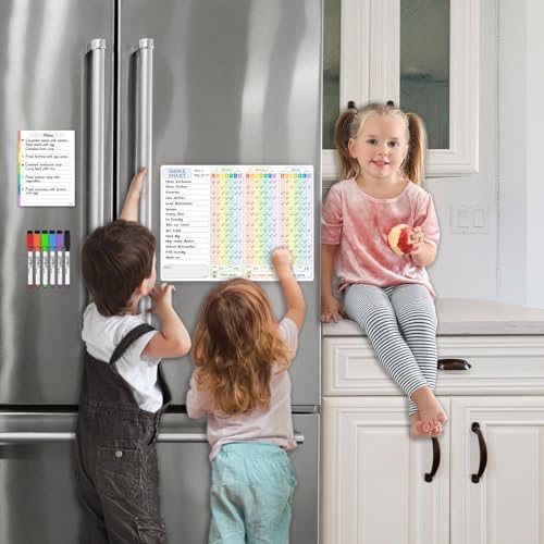 JJPRO Magnetic Chore Chart for Multiple Kids 3 Kids -14.5"x11" Family Chore Chart for Refrigerator, Behavior Chart for Fridge,Dry Erase Chore Chart for Teens - Image 6