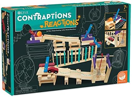 MindWare KEVA Contraptions Reactions Planks Building Toy - 178 KEVA Building Planks (191 Piece Set) - Free-Form Wood Building Set for Kids to Create Their Own Ball Maze – Ages 7 & Up by MindWare