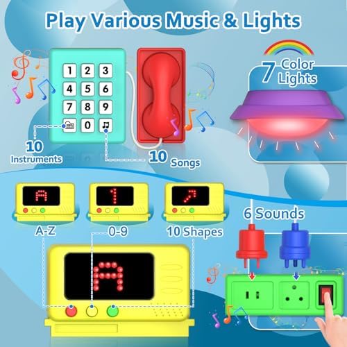 Toddler Toys for 1-2 Year Old Boy, Musical Montessori Busy Board, Early Educational Toy for Toddlers 1-3, Motor Skills Developmental Toy for 12-18 Month Age, Birthday Gift for 1+ Year Old Boy Girl - Image 4