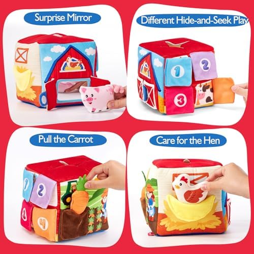 hahaland Baby Toys 6-12 Months - 13 PCS Whats Inside Box Surprise Developmental Toy and Silicone Baby Tissue Box Toy, Montessori Toys for 6 Month Old Gifts - Image 5