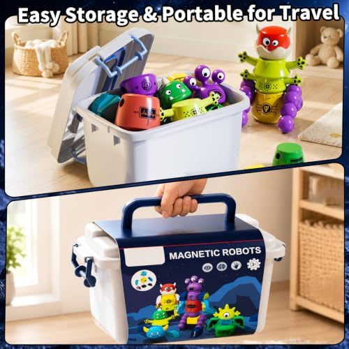 Magnetic Robot Toy for Kids & Boy 3-5 ,35 PCS STEM DIY Educational Play set - Image 7
