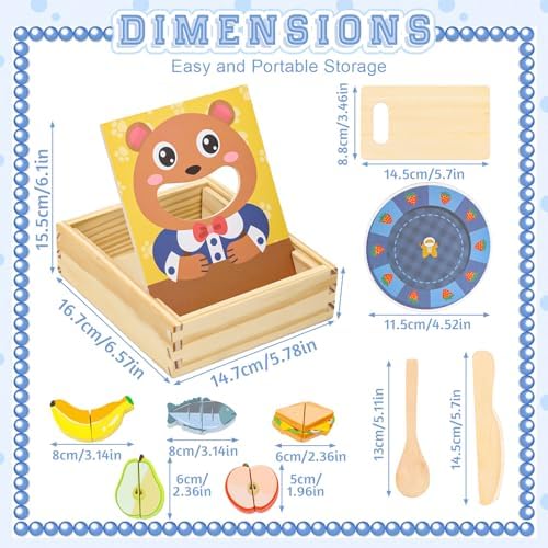 Wooden Baby Feeding Toy - Montessori Pretend Play Food Set for Toddlers 1-3 - Image 5