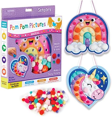 Creativity for Kids Pom Pom Pictures: Magical - Rainbow and Unicorn - Preschool and Toddler Crafts, Gifts for Ages 3+ by CreativityforKids