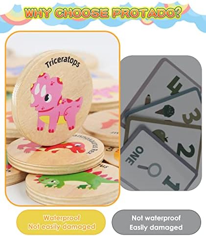 Wooden Memory Game for Kids, 24 Dinosaur Matching Cards - Image 3