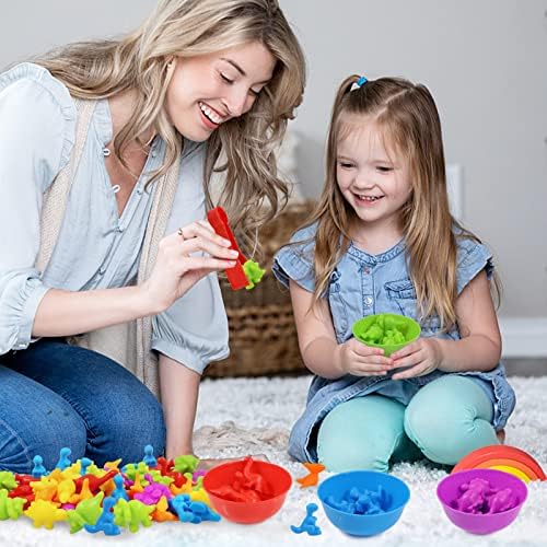 TSYAN Counting Toys Matching Game for Kids with Sorting Bowls Sensory Toys Color Classification Game Set Early Learning Preschool Montessori Educational Toy - Image 6