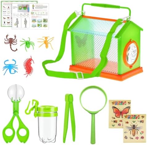 Nature Explorers Set for Ages 4-12, Includes Observation Box, Butterfly Net Catcher, Outdoor Discovery Observation Set by Unknown