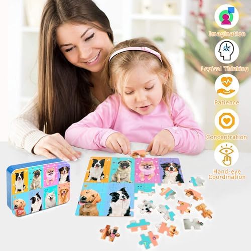 LELEMON Puzzles for Kids Ages 4-6,60 Piece Puzzles for Kids in Metal Box - Image 3
