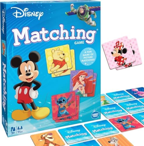Wonder Forge Disney Matching Game - Fun Memory Game for Boys & Girls Ages 3 and Older - Featuring Classic Disney Characters - Preschool Learning Toy (Pack of 6) by WonderForge
