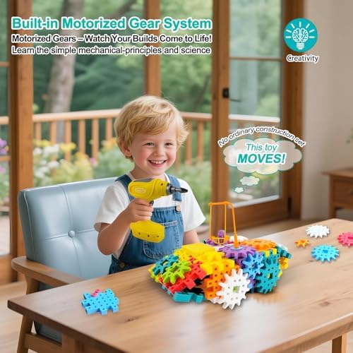 STEM Education Building Toys, 248 PCS Electric Gear Building Blocks Toys Set with Drill, Toddler Screw Toy, Kids Tool Set Construction Toy for Boys Girls Gifts Age 3-8 - Image 4