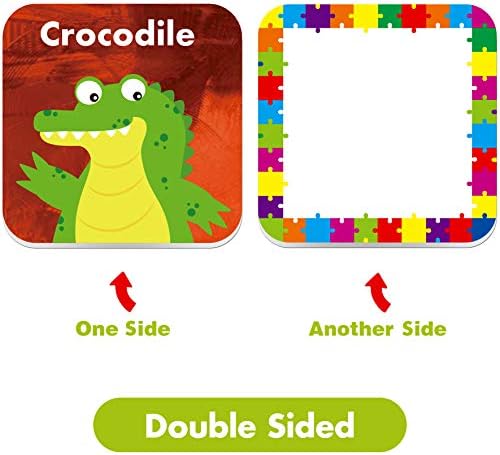 Hebayy 36 Pair Animals Matching Game Cartoon Flash Cards Erasable(72 PCs, Each Measures 2” X 2”) - Image 4