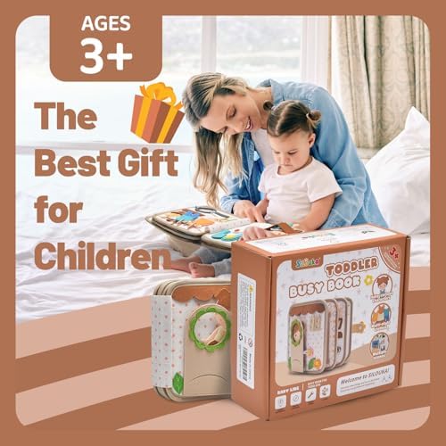 Montessori Busy Book for Toddlers 1-3, Felt Quiet Book & Busy Board for Preschool Learning, Fine Motor Skills, Sensory Play, Educational Travel Toy & Gift – Pretend Play for Girls, Brown - Image 6
