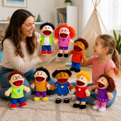 Fun Express Hand Puppets for Kids, 8 Multicultural, 14 Inch - Image 6