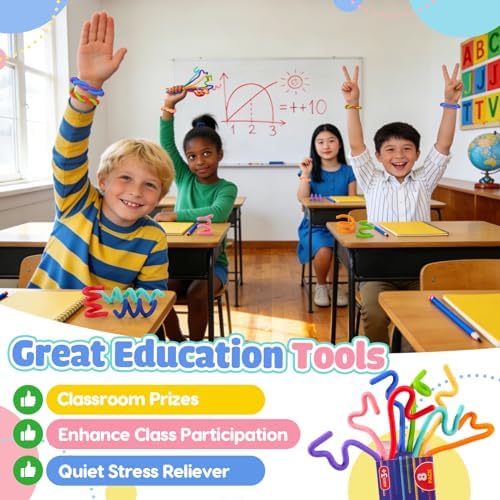 Sensory Toys Fidget Sticks for Kids: 8 Pack Creative Silicone Fidget Sticks - Quiet Desk Fidgets for Classroom Prizes - Fidget Toys for Autism ADHD Stress Relief - Calm Down Back to School Supplies - Image 5