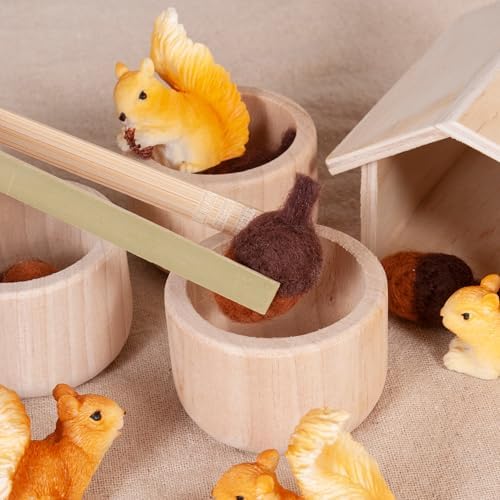 Sorting Stacking Wooden Toys for Toddlers, Squirrel Toys - Image 3