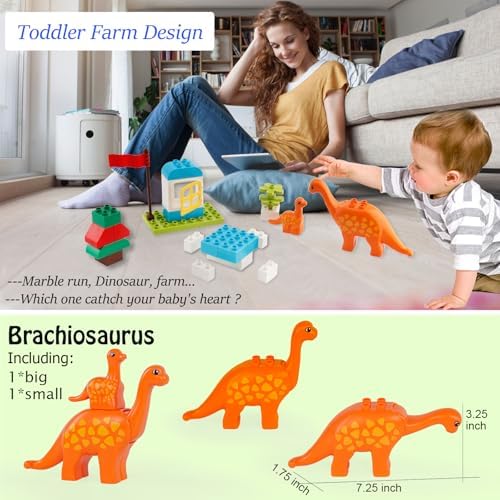 Klobroz Marble Run Building Blocks, 145 PCS Classic Big Blocks STEM Toy - Image 2