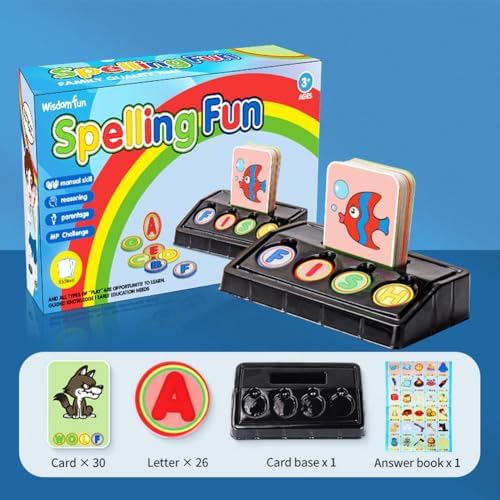 Matching Letter Game for Preschooler Age 3+ - Self-Correcting Word Puzzles Boost Spelling, Reading, Alphabet & Word Recognition - Early Education Toy Includes 30 Flash Cards & 26 Letters - Image 2
