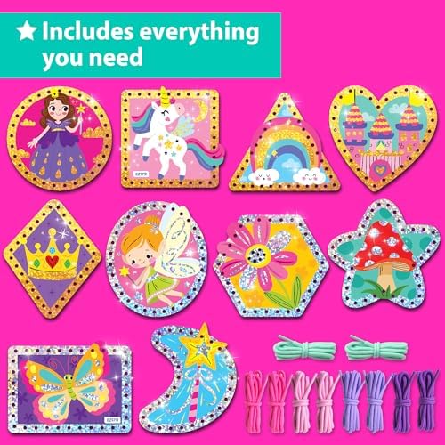 EZCRA Premium Lacing Cards for Kids Ages 3-6 | 10 Double-Sided Unicorn and Fairy Sewing Cards with Multilingual Learning | Durable Cardboard Fine Motor Skills Educational Activity - Image 2
