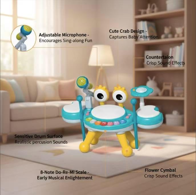 Toddler Drum Set Ages 1-3, Baby Drum Set Montessori Toys 1 Year Old - Image 3