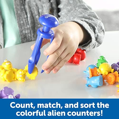 Learning Resources Grab & Sort Fine Motor Alien Counters - 37 Pieces, Ages 3+ Toddler Learning Toys, Math Counters for Kids, STEM Toys for Kids, Preschool Must Haves, Math Manipulatives - Image 2