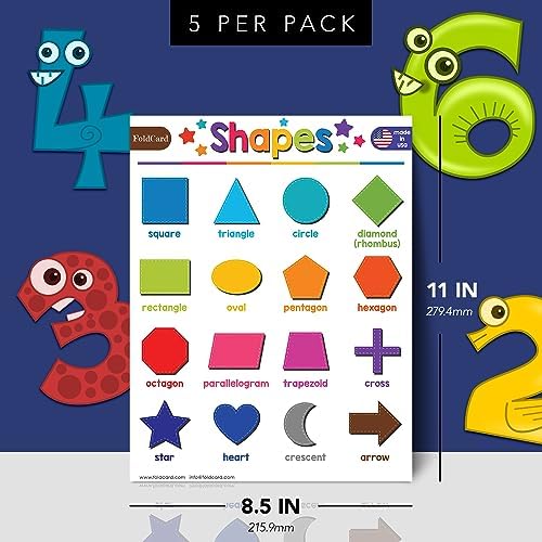 FoldCard Basic Shapes Chart Educational Poster 8.5x11 5pk - Image 2