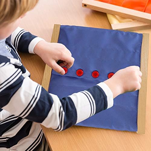 Montessori Practical Life Dressing Frames Set – Large Button Frame & Large Zipper Frame, Fine Motor Skills Learning Toys for Toddlers, Preschool Montessori Materials for Independence & Self-Care Train - Image 6