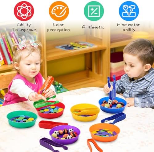 48 Pcs Sorting Bowls and Tweezers for Preschool Counting and Sorting Toy Early Math and Fine Motor Skills Stem Sets Gift - Image 4