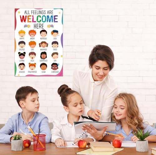 BIZIBAFF Feelings Chart Poster for Kids Toddlers - Emotions Learning Poster Educational Preschool Posters for Classroom Bulletin Board Decorations Back To School Teacher Supplies - Image 6