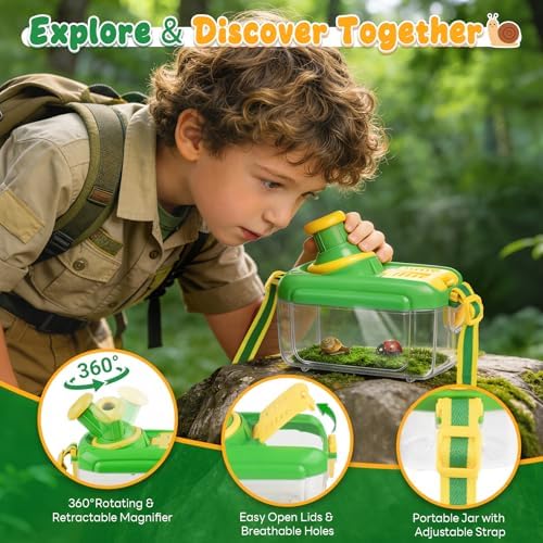 Bug Catcher for Kids, 24PCS Bug Catching Kit with Vest & Bag, Magnifying Glass Butterfly Net Kids Binoculars, Outdoor Exploration Camping Toys Gift Insect Catcher for Boys Girls Age 3-8 - Image 5