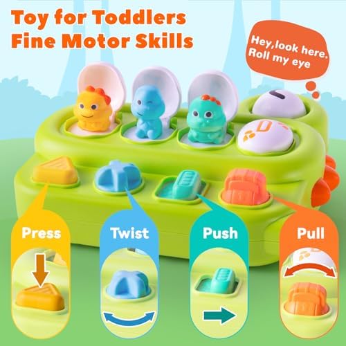 Tovol Zerky Cause and Effect Pop Up Dinosaur Toddler Toy for 1 Year Old - Image 3