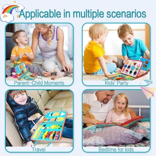 Montessori Busy Board Sensory Toddler Activity Book (Green) - Image 5